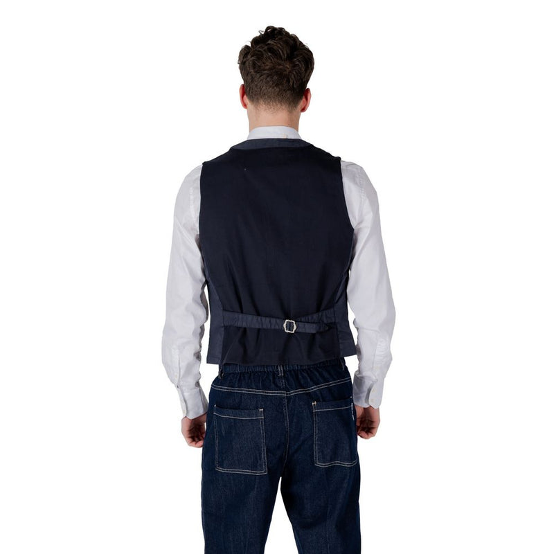 Gianni Lupo GL9710 Gilet en Coton Bleu pour Homme