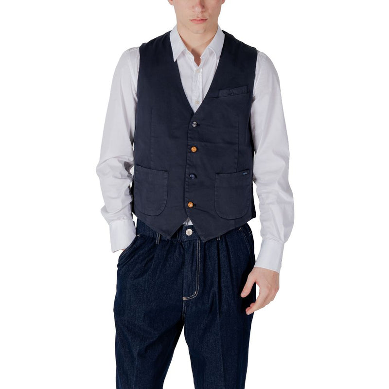Gianni Lupo GL9710 Gilet en Coton Bleu pour Homme
