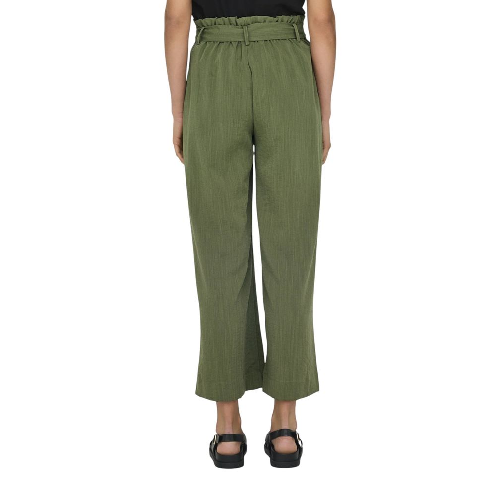 Only Onlmarsa Solid Paperbag Wvn Noos Green Palazzo Trousers