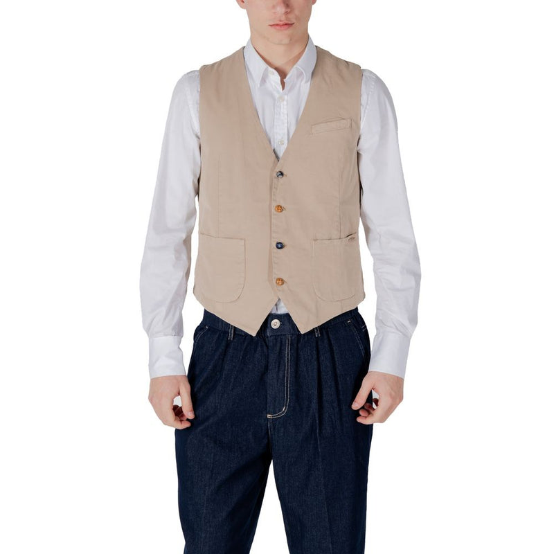 Gianni Lupo GL9710 Gilet Beige en Coton pour Homme