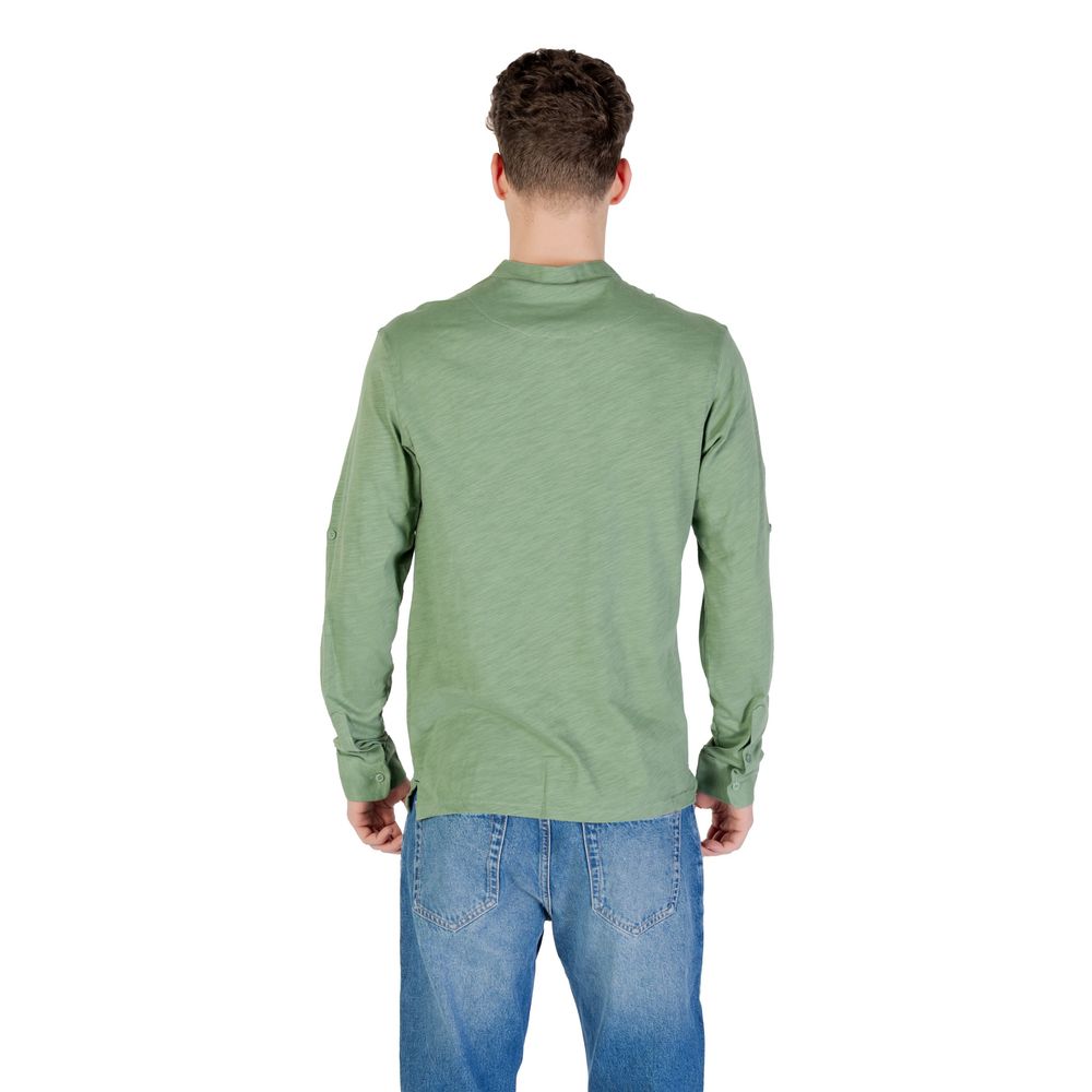 Gianni Lupo T-shirt Longue Manches en Coton Vert