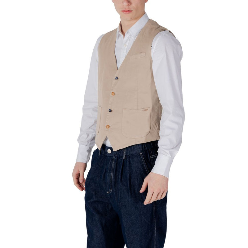 Gianni Lupo GL9710 Gilet Beige en Coton pour Homme