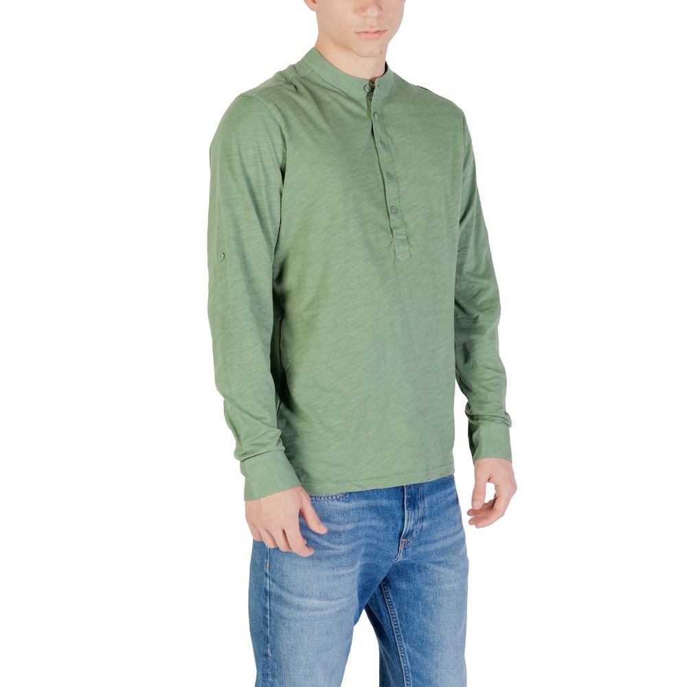 Gianni Lupo T-shirt Longue Manches en Coton Vert