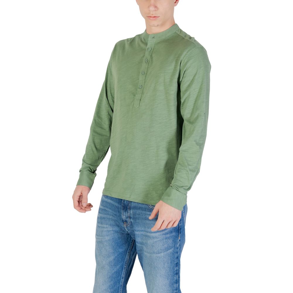 Gianni Lupo T-shirt Longue Manches en Coton Vert