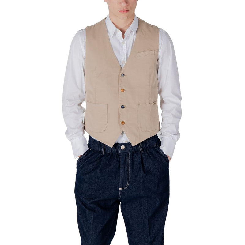Gianni Lupo GL9710 Gilet Beige en Coton pour Homme