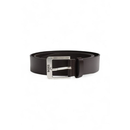 Bruine leren riem van Hugo Boss