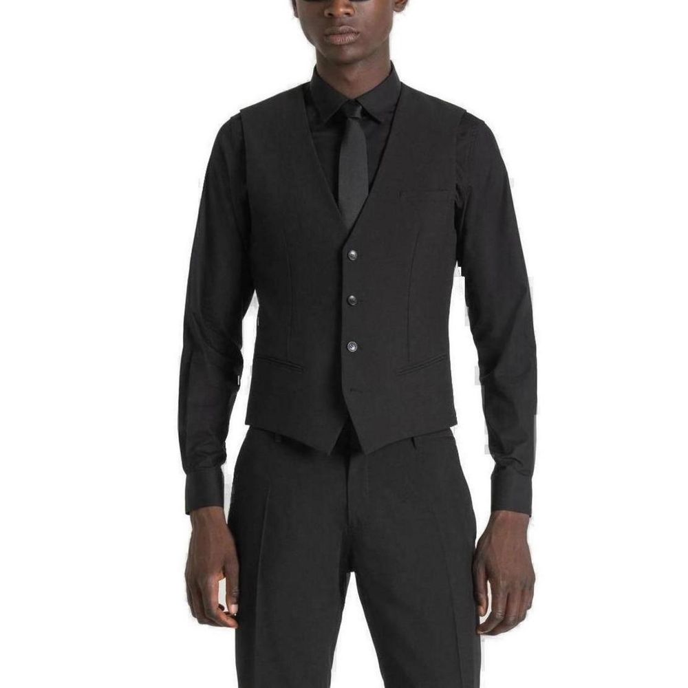Antony Morato Black Polyester Waistcoat for Men - MMVS00009-FA600255