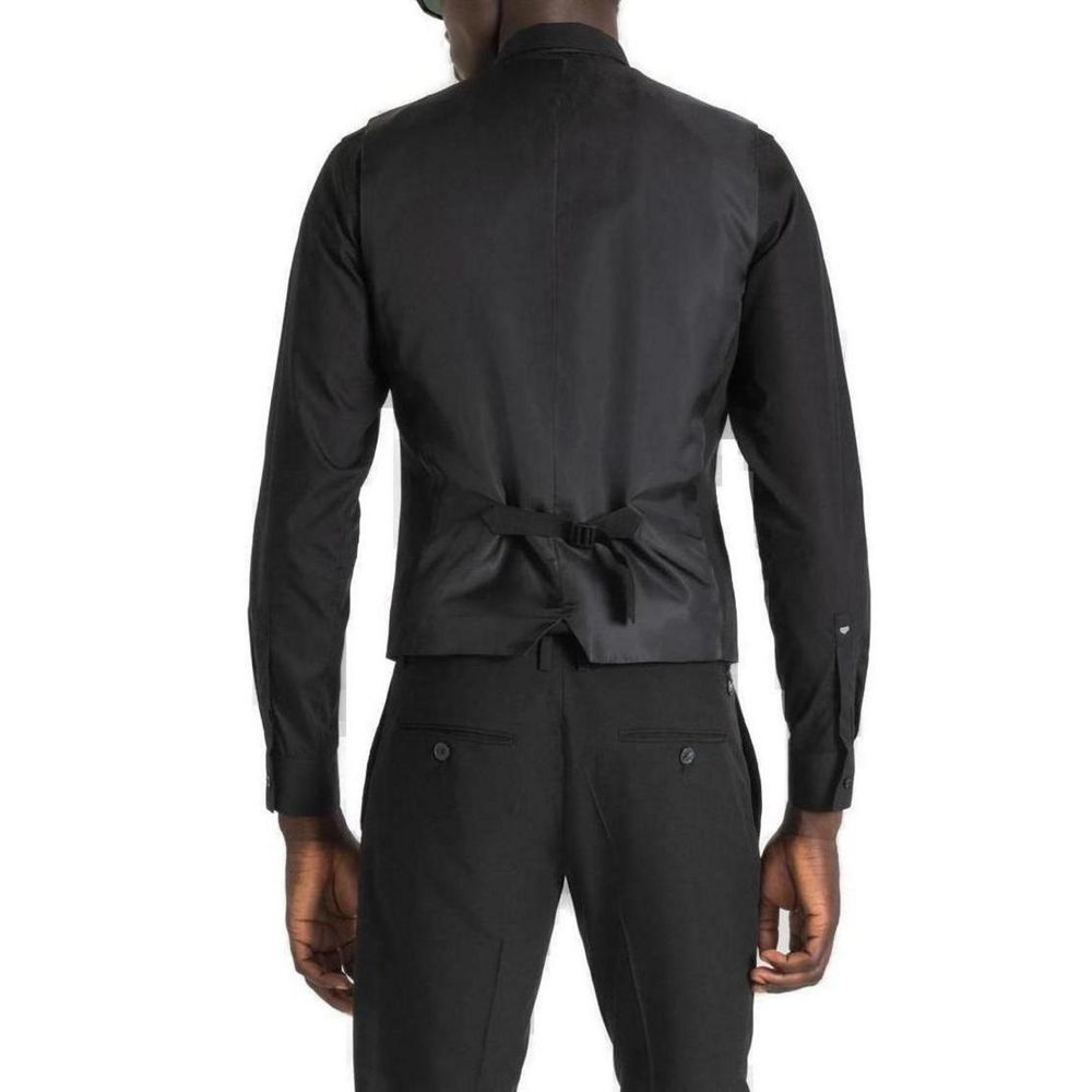 Antony Morato Black Polyester Waistcoat for Men - MMVS00009-FA600255