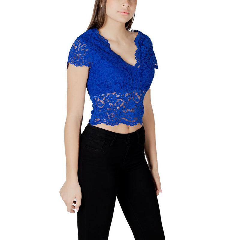 Morgan De Toi Top Femme Bleu - Design Élégant en Dentelle