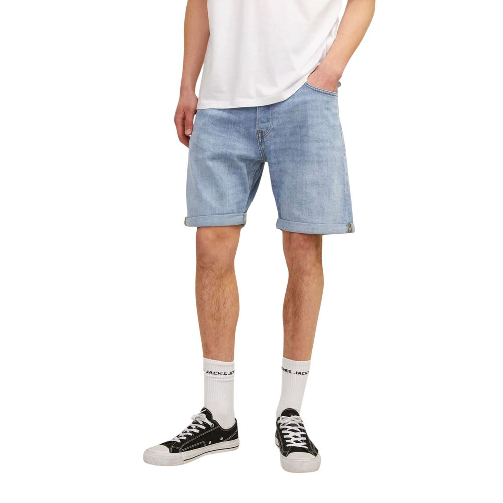 Jack Jones Light Blue Cotton Bermuda Shorts for Men