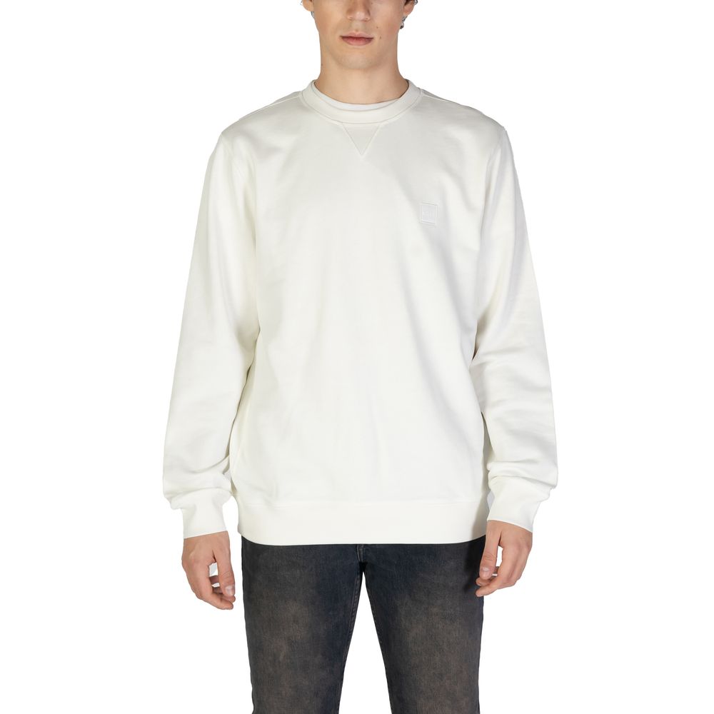 Sweat-shirt en coton blanc Hugo Boss
