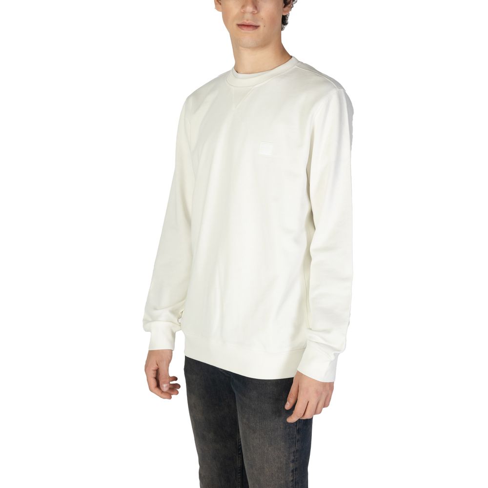Sweat-shirt en coton blanc Hugo Boss