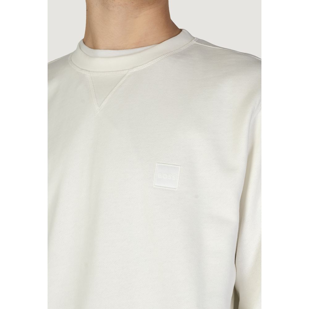 Sweat-shirt en coton blanc Hugo Boss