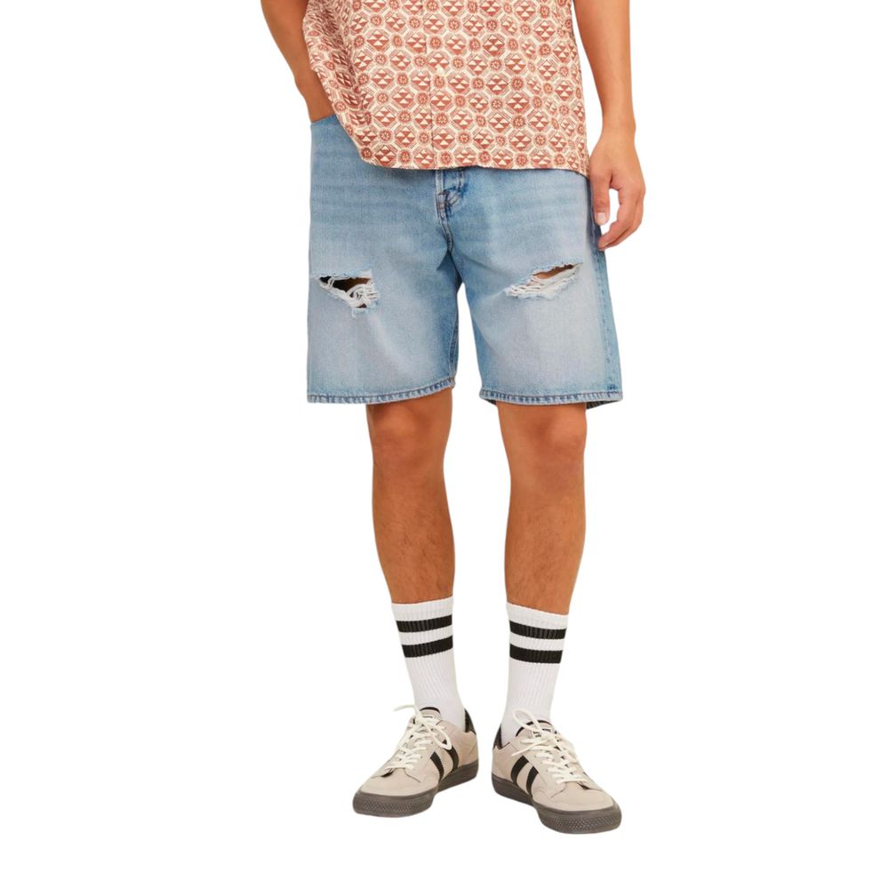 Jack Jones Light Blue Cotton Bermuda Shorts for Men