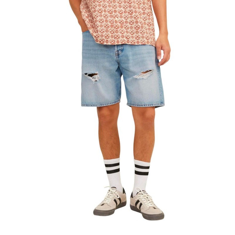 Jack Jones Bermuda van lichtblauwe katoen