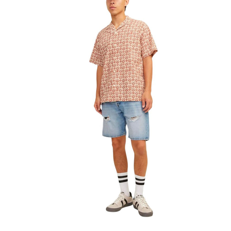 Jack Jones Bermuda van lichtblauwe katoen