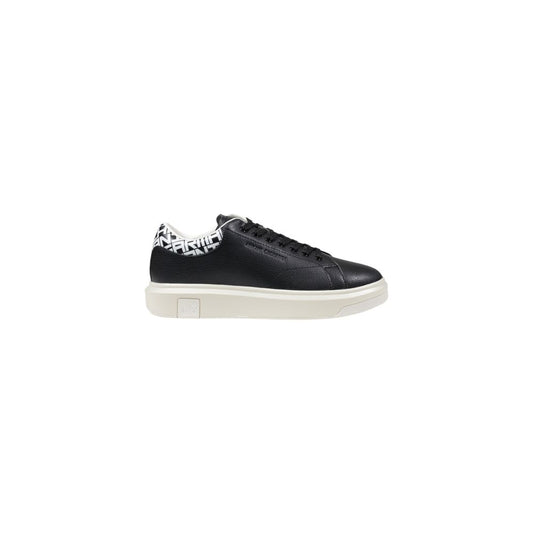 Armani Exchange leren sneakers in zwart en wit