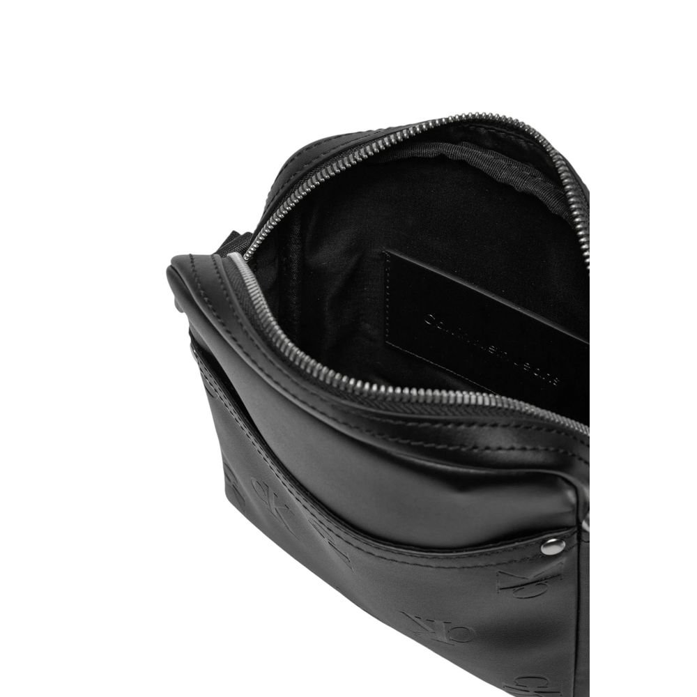Calvin Klein Jeans Black Polyurethane Messenger Bag