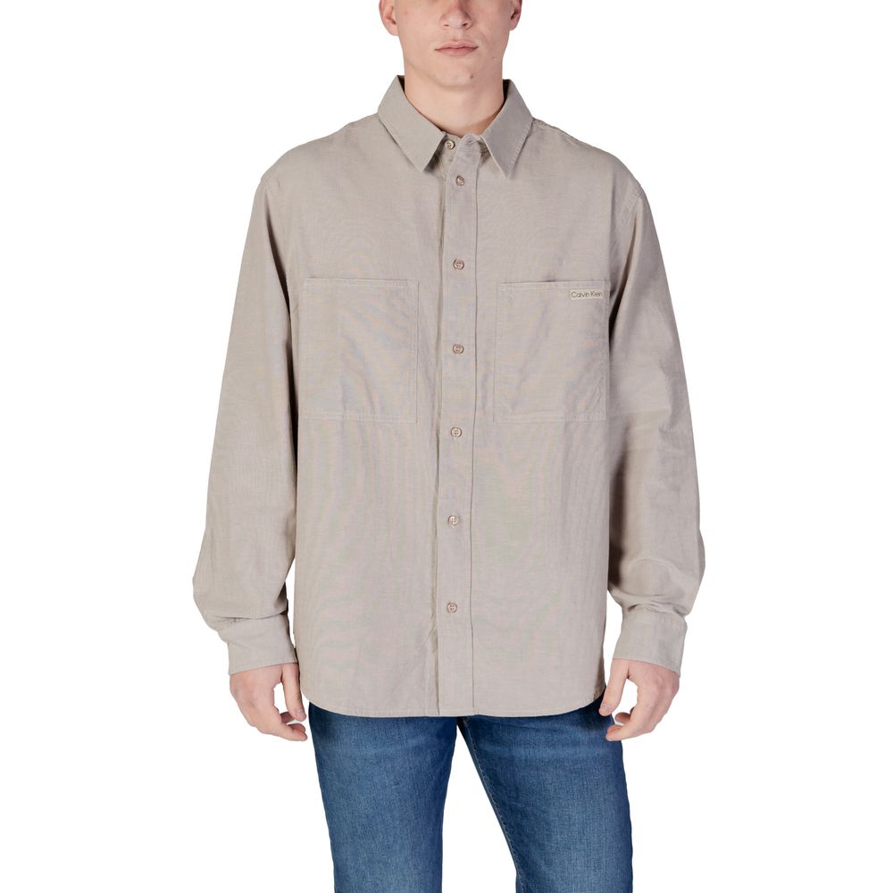 Chemise Beige en Coton Recyclé Calvin Klein Jeans pour Homme