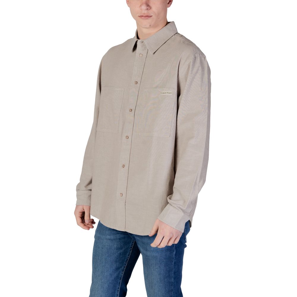 Chemise Beige en Coton Recyclé Calvin Klein Jeans pour Homme