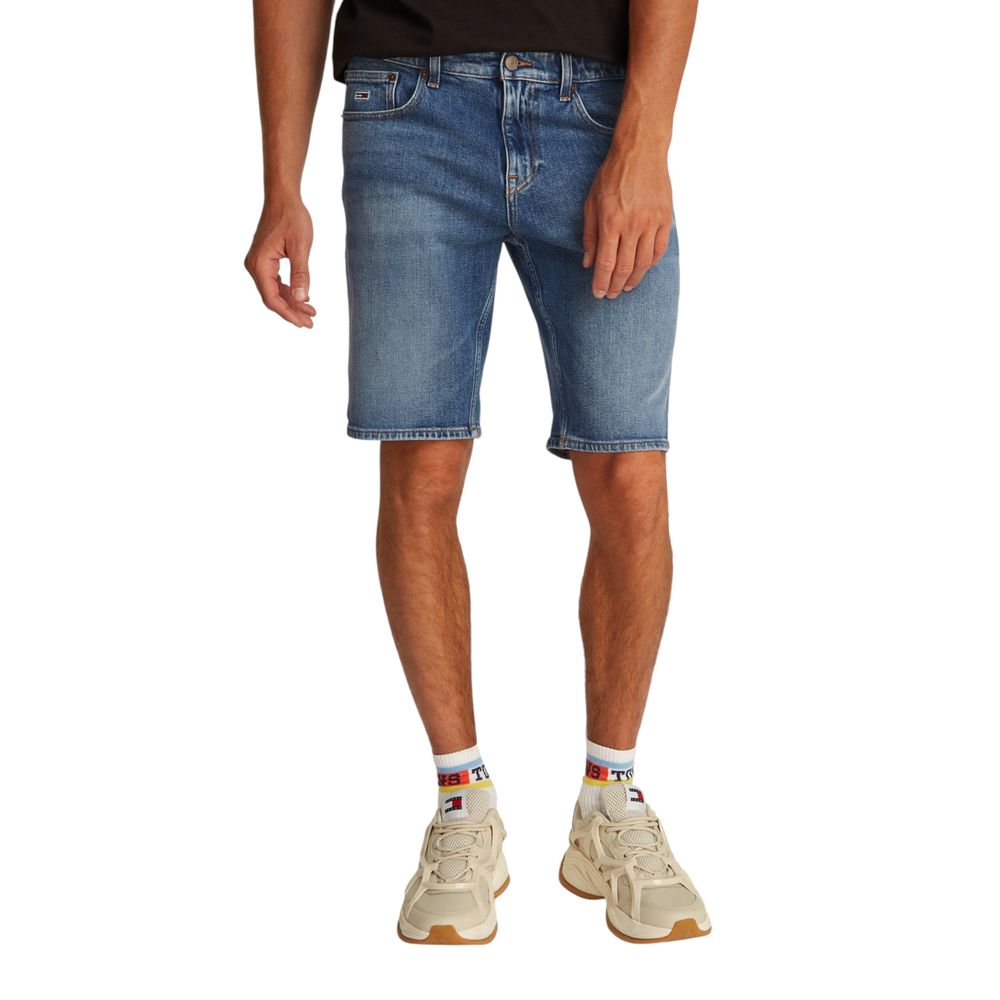Short en coton recyclé bleu jean Tommy Hilfiger
