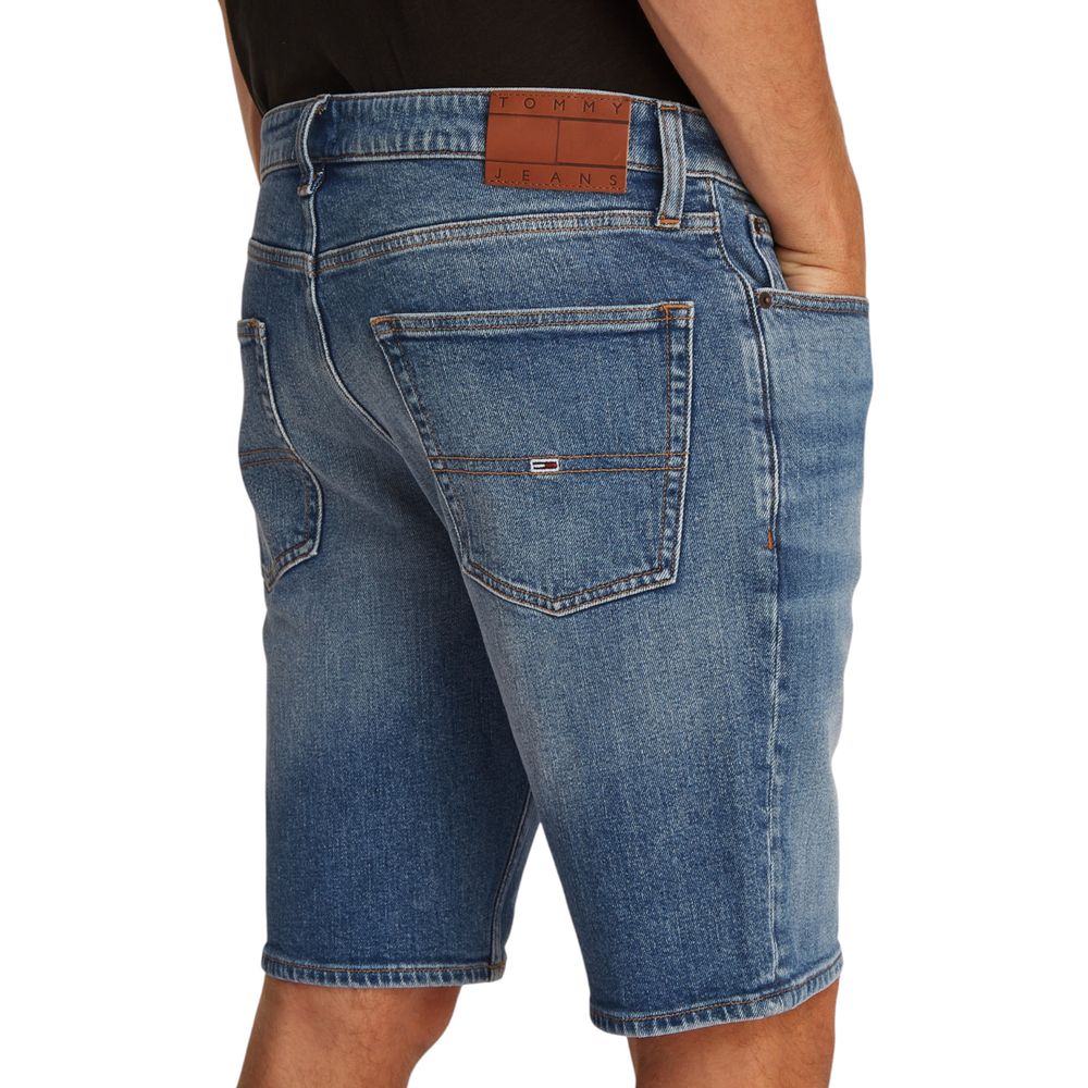 Short en coton recyclé bleu jean Tommy Hilfiger