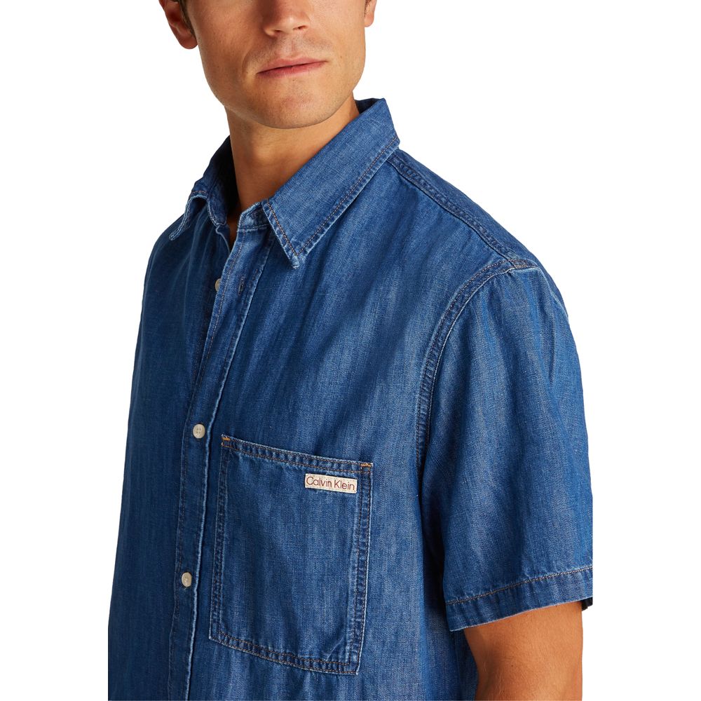 Chemise en Denim Bleu Calvin Klein Jeans REGULAR SS DENIM J30J327178