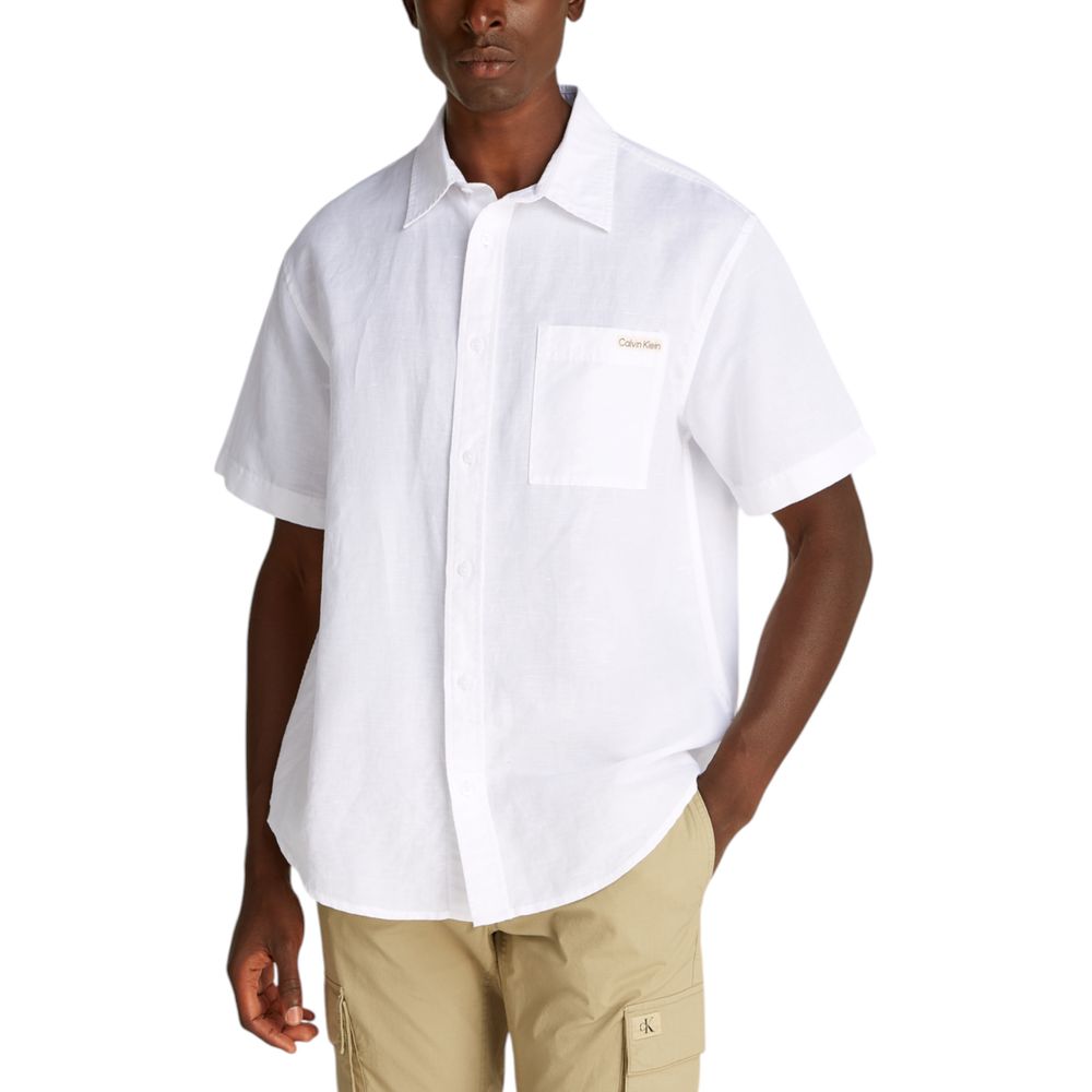 Chemise à manches courtes en lin Calvin Klein Jeans
