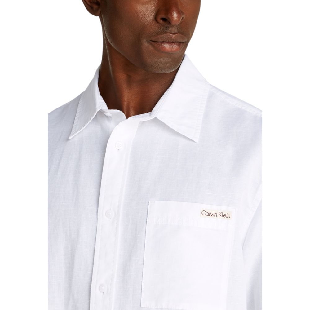 Chemise à manches courtes en lin Calvin Klein Jeans
