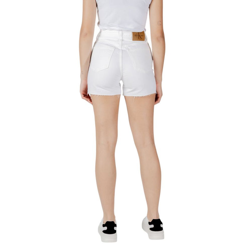 Calvin Klein Jeans MOM J20J225153 Femme Shorts Blanc en Coton