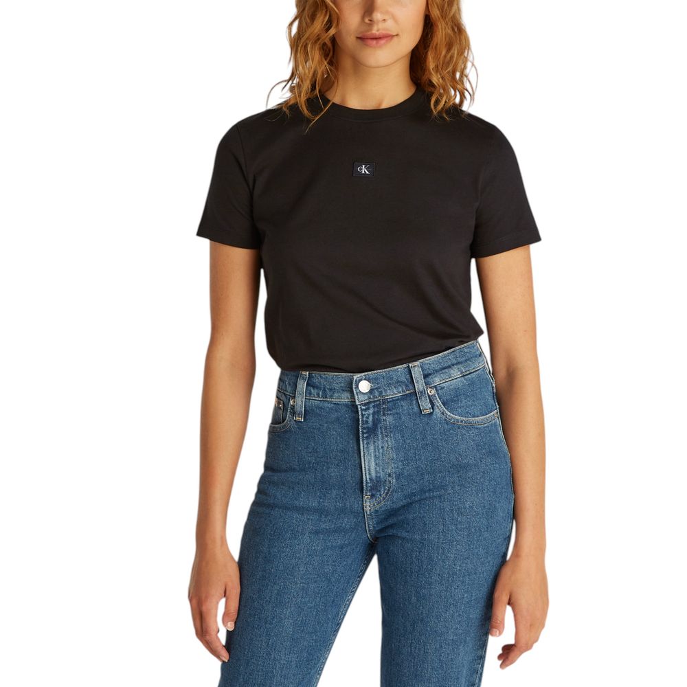 Calvin Klein Jeans Black Recycled Cotton T-Shirt for Women