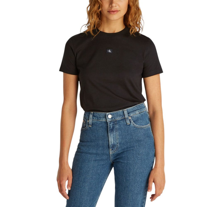 T-shirt en coton recyclé noir Calvin Klein Jeans pour femmes