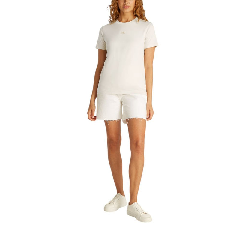 T-shirt Beige en Coton Recyclé Calvin Klein Jeans pour Femme