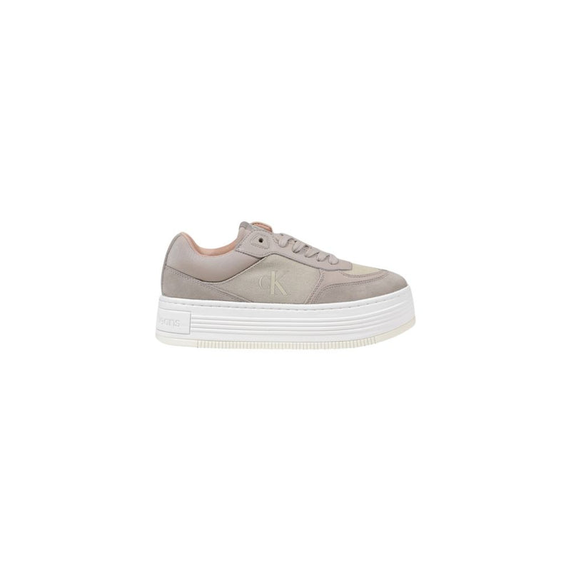 Calvin Klein Jeans BOLD FLATF LOW MIX Sneakers en Coton Recyclé Beige