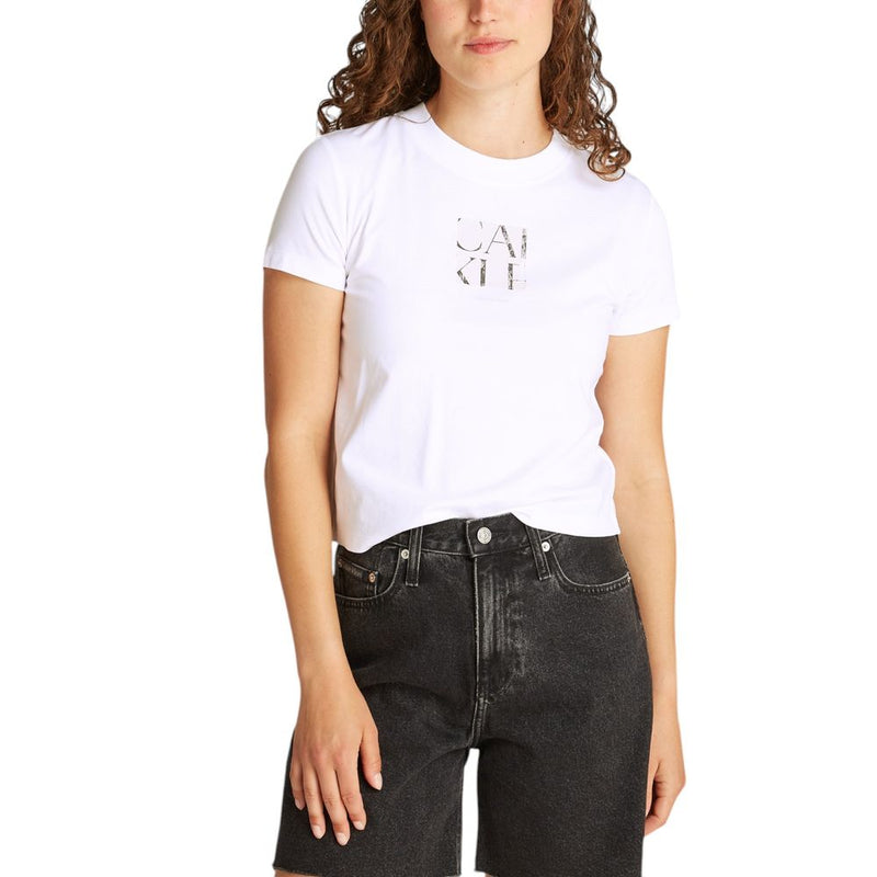 T-Shirt Femme Blanc en Coton Recyclé Calvin Klein Jeans