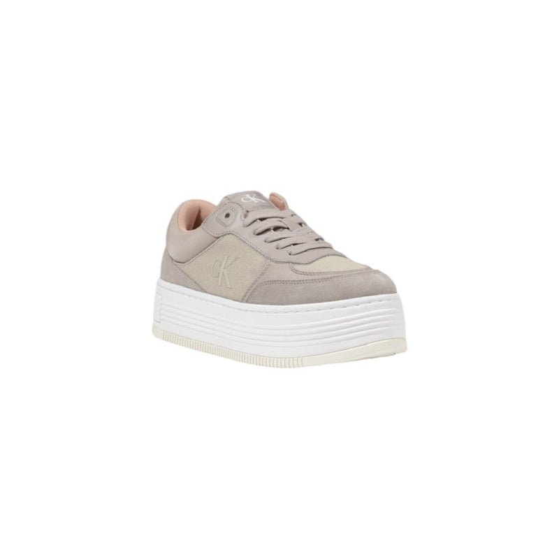 Calvin Klein Jeans BOLD FLATF LOW MIX Sneakers en Coton Recyclé Beige