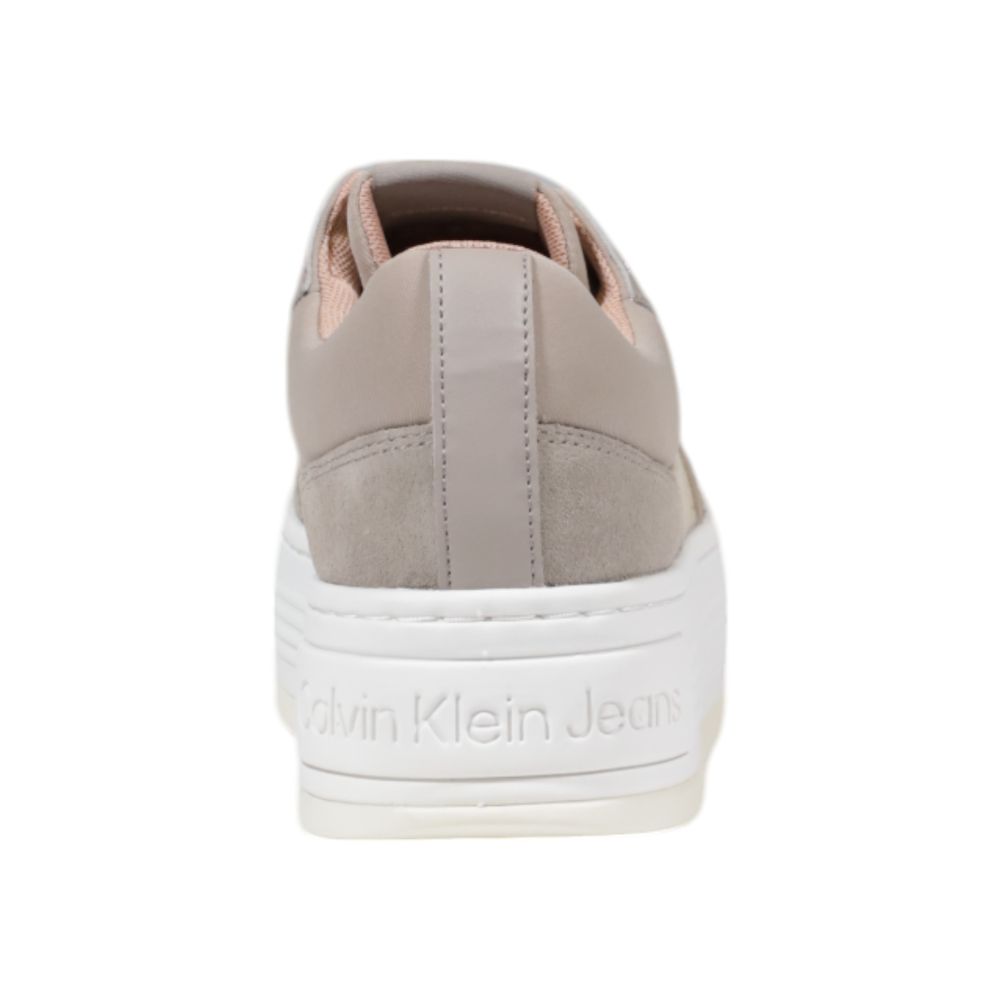 Calvin Klein Jeans BOLD FLATF LOW MIX Sneakers en Coton Recyclé Beige