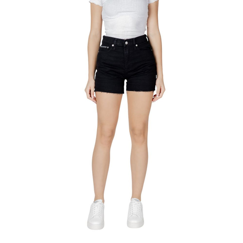 Calvin Klein Jeans Black Cotton MOM Shorts for Women