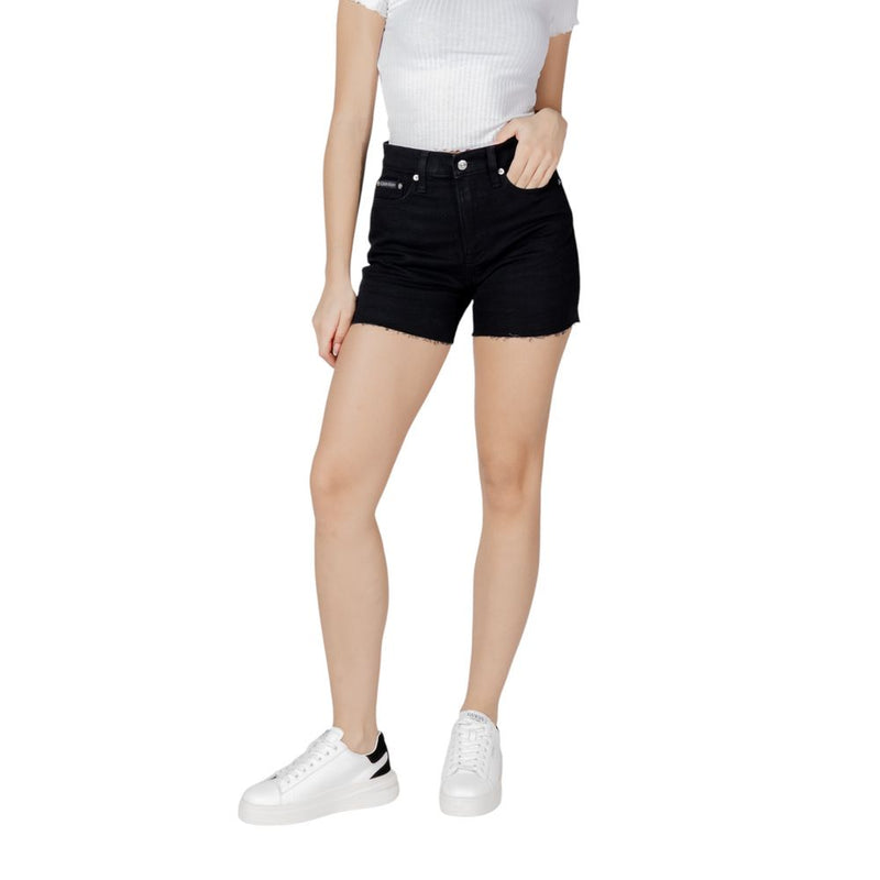 Calvin Klein Jeans Black Cotton MOM Shorts for Women