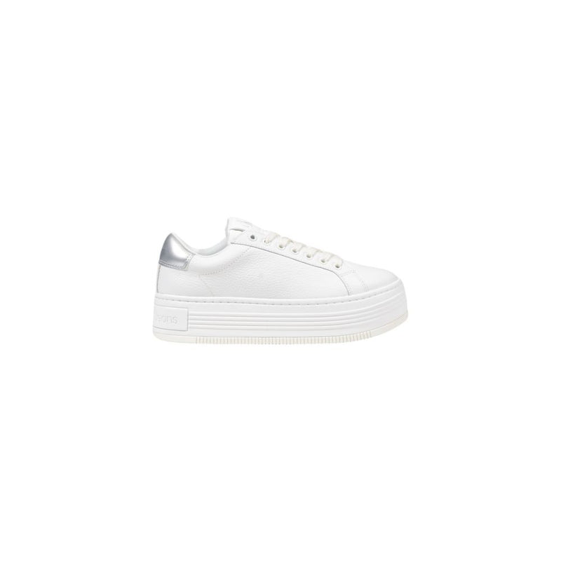 Calvin Klein Jeans BOLD FLATF LOW MIX Women's Silver Leather Sneakers