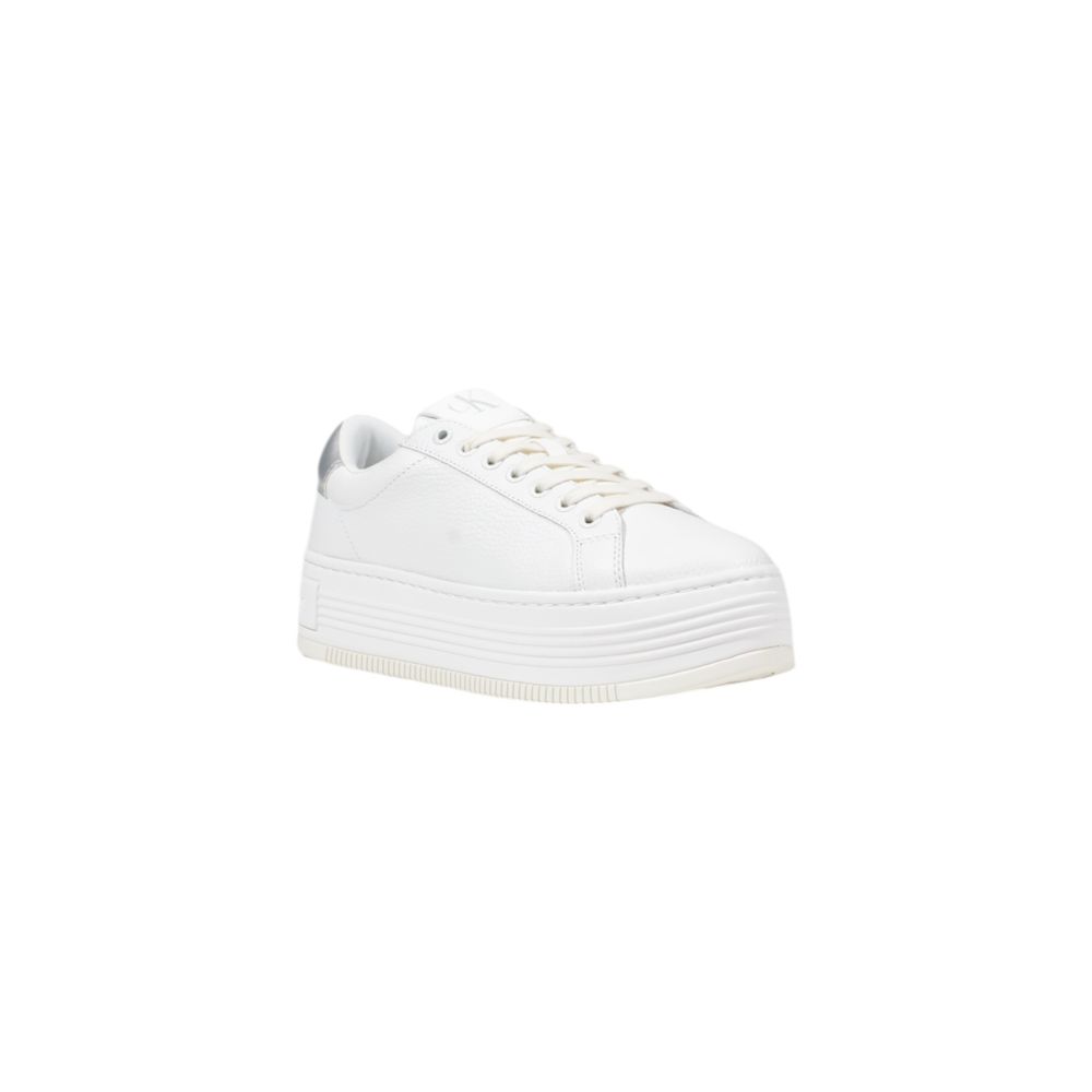 Calvin Klein Jeans BOLD FLATF LOW MIX Women's Silver Leather Sneakers