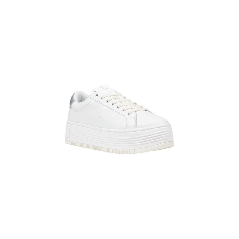 Calvin Klein Jeans BOLD FLATF LOW MIX Women's Silver Leather Sneakers