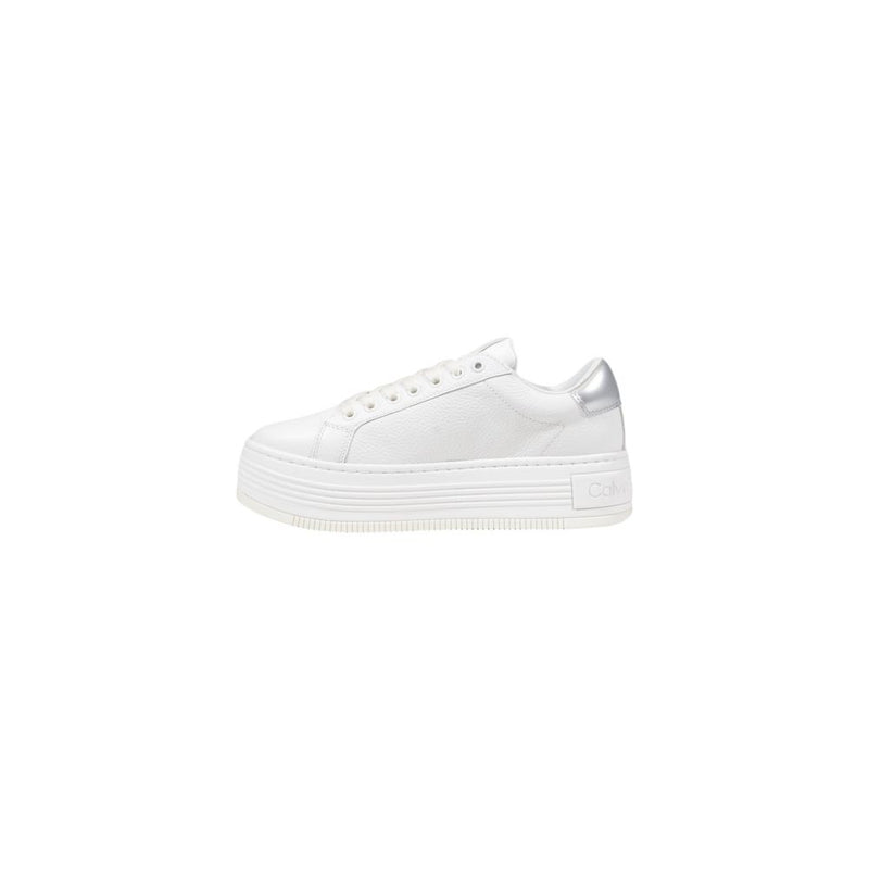 Calvin Klein Jeans BOLD FLATF LOW MIX Women's Silver Leather Sneakers