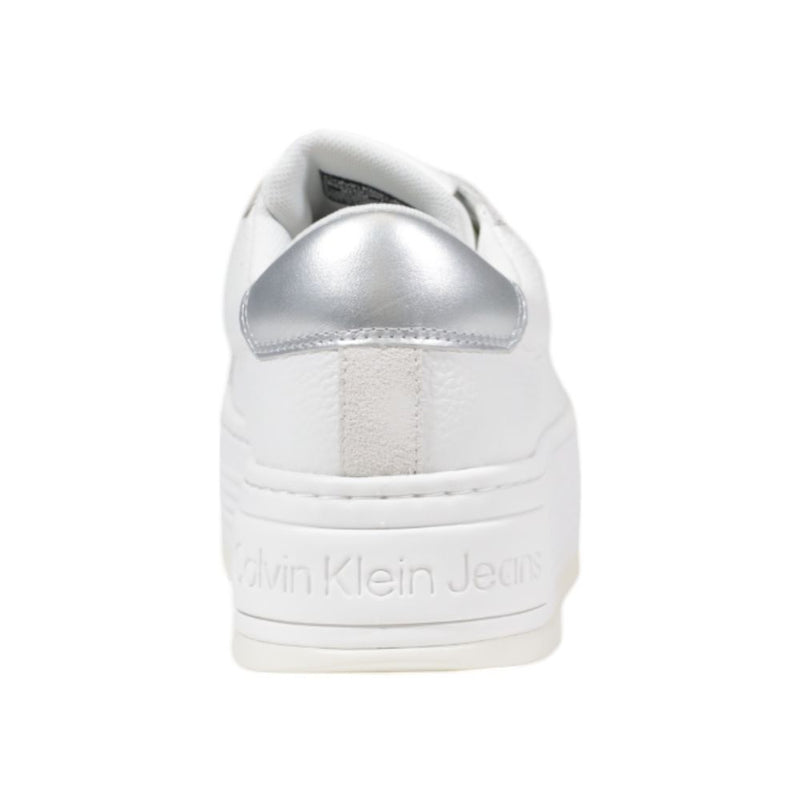 Calvin Klein Jeans BOLD FLATF LOW MIX Women's Silver Leather Sneakers
