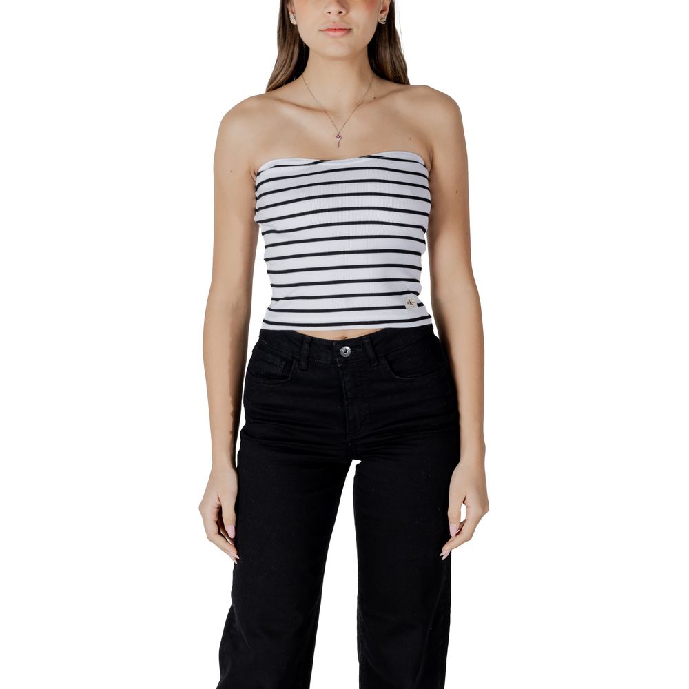 Calvin Klein Jeans T-shirt Blanc en Coton Recyclé pour Femme