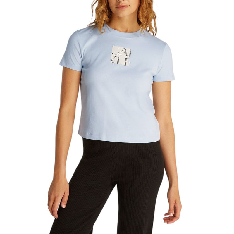 T-shirt en coton recyclé bleu Calvin Klein Jeans