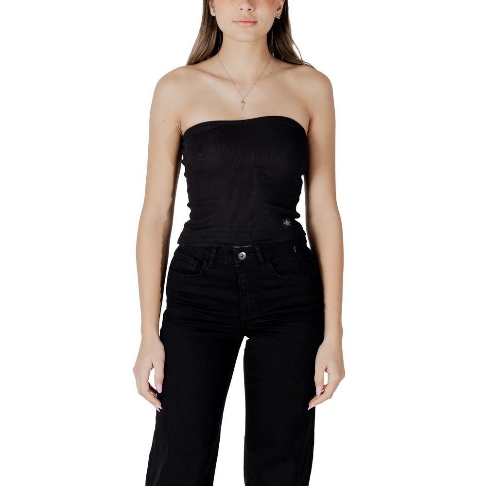 Calvin Klein Jeans WOVEN LABEL RIB J20J225310 Top Femme - Noir
