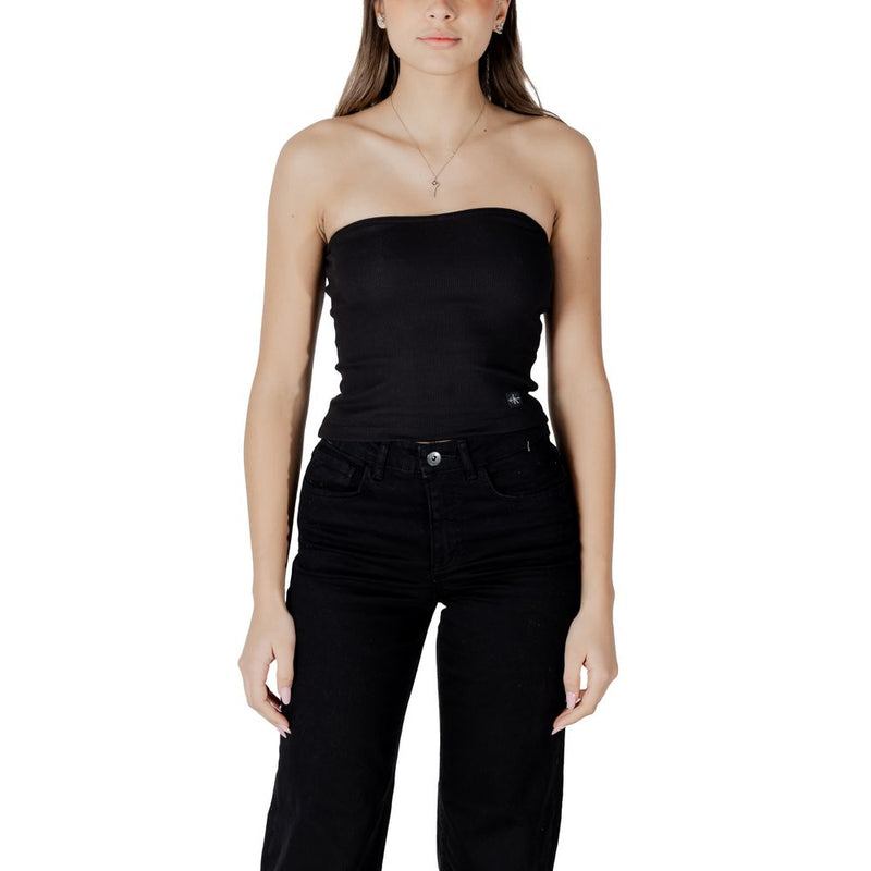 Calvin Klein Jeans WOVEN LABEL RIB J20J225310 Top Femme - Noir