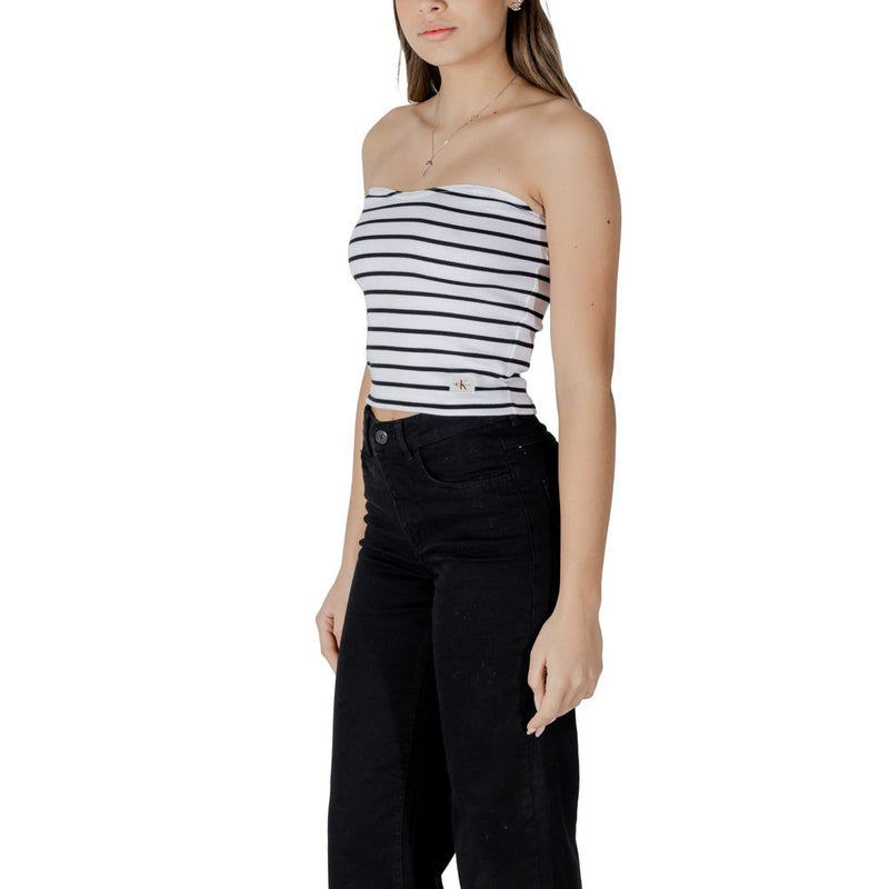 Calvin Klein Jeans T-shirt Blanc en Coton Recyclé pour Femme