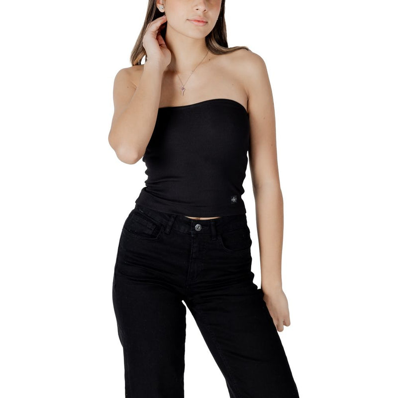 Calvin Klein Jeans WOVEN LABEL RIB J20J225310 Top Femme - Noir